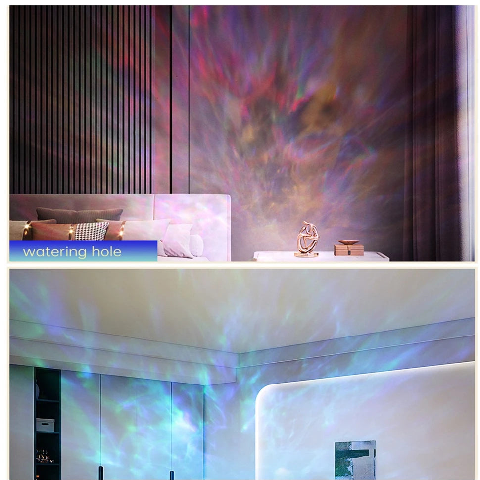 Galaxy Luminous Projector Nebula Star Night Light Ocean Water Ripple Projector Lamp Bluetooth Player with Remote Control for Bedroom, Game Room Party Birthday Gift Decoration