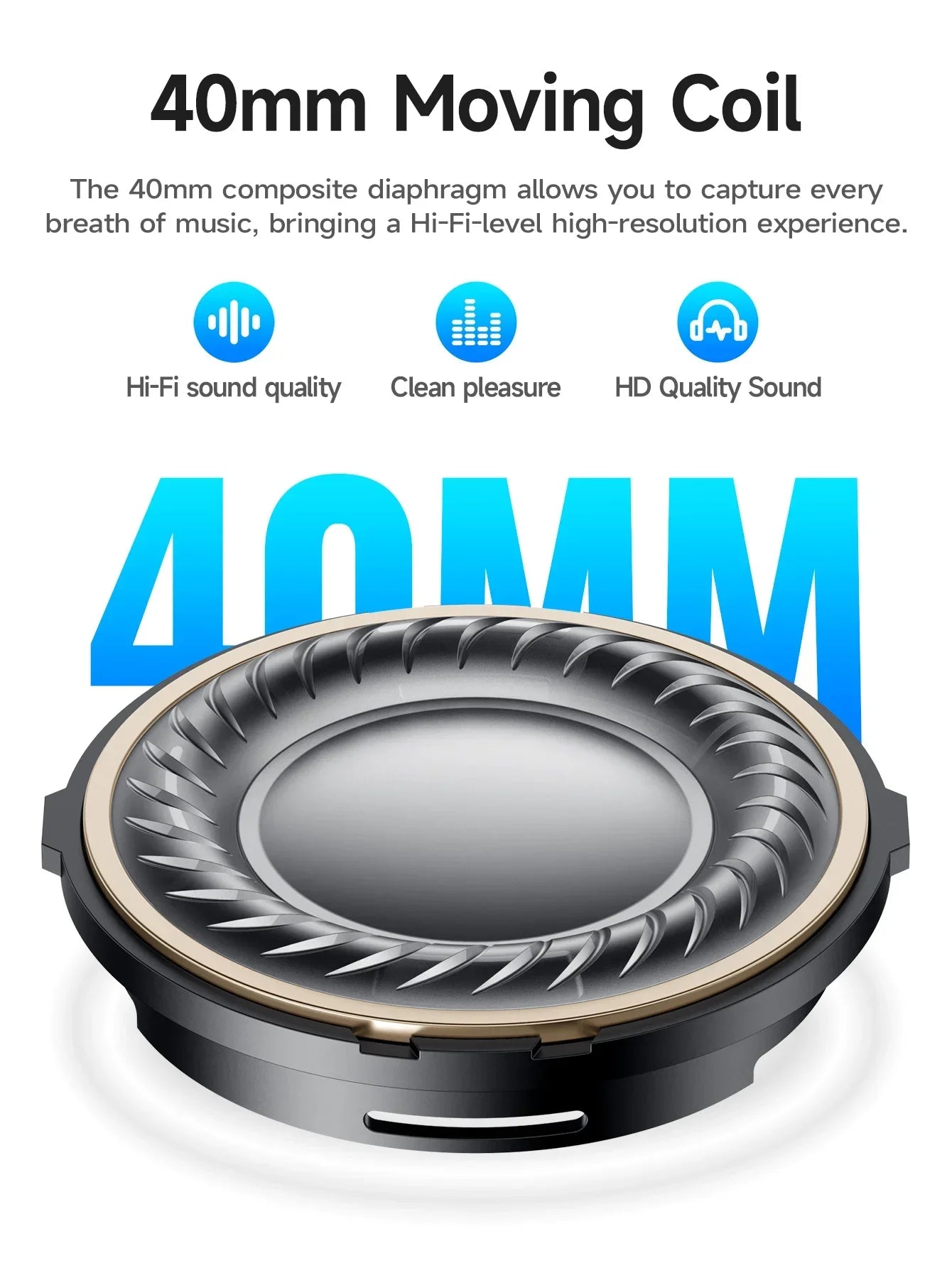 Wireless Bluetooth 5.3 Headset Headphones Outdoor Sports Gaming Wireless Headphones Noise Cancelling Earbuds 3D Hi-Fi sound qual