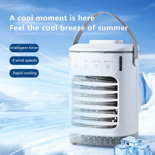 Portable Humidifier Fan Mini Air Cooling Fan USB Electric Conditioners Fan with LED Night Light for Home Air Cooling Humidifier