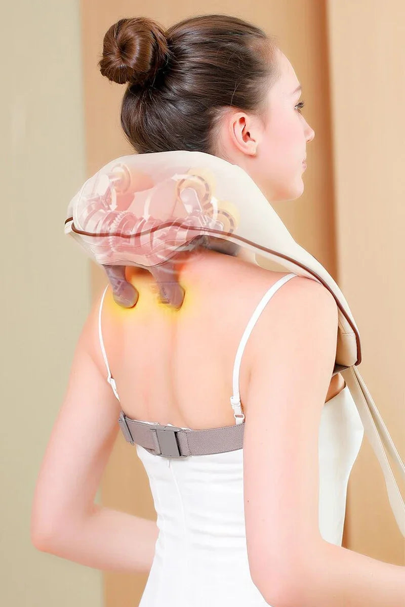 Electric Neck shoulder Massager Wireless Deep Tissue shiatsu Air Compress Kneading Multifunctional Massaging Multiple For Body