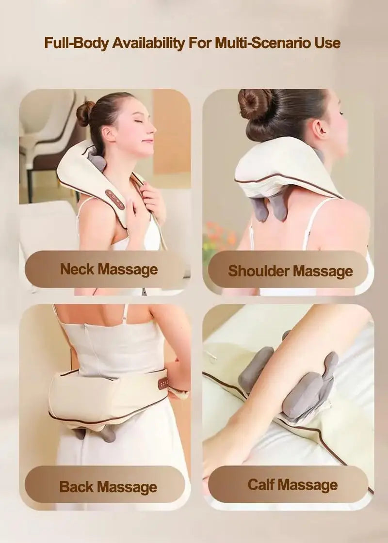 Electric Neck shoulder Massager Wireless Deep Tissue shiatsu Air Compress Kneading Multifunctional Massaging Multiple For Body