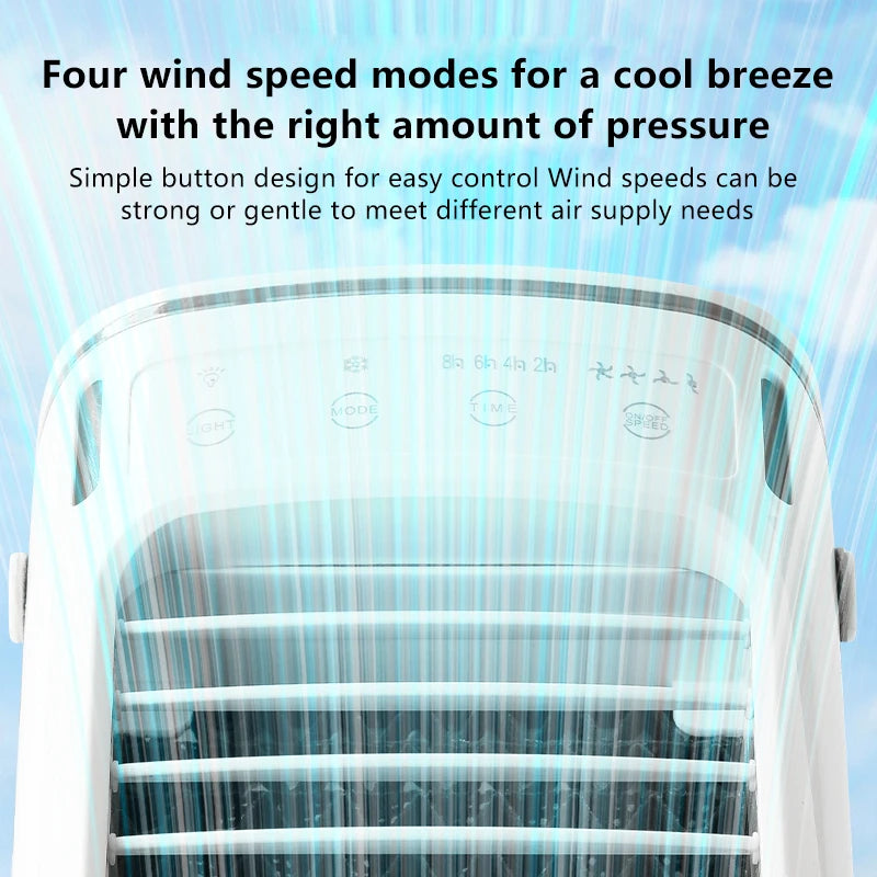 Portable Humidifier Fan Mini Air Cooling Fan USB Electric Conditioners Fan with LED Night Light for Home Air Cooling Humidifier