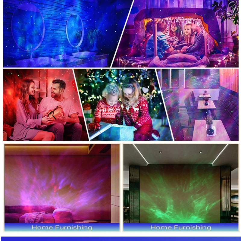 Galaxy Luminous Projector Nebula Star Night Light Ocean Water Ripple Projector Lamp Bluetooth Player with Remote Control for Bedroom, Game Room Party Birthday Gift Decoration